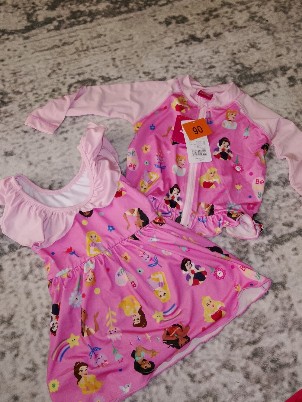 Disney Kids Pink Princess One-Piece Swim Set